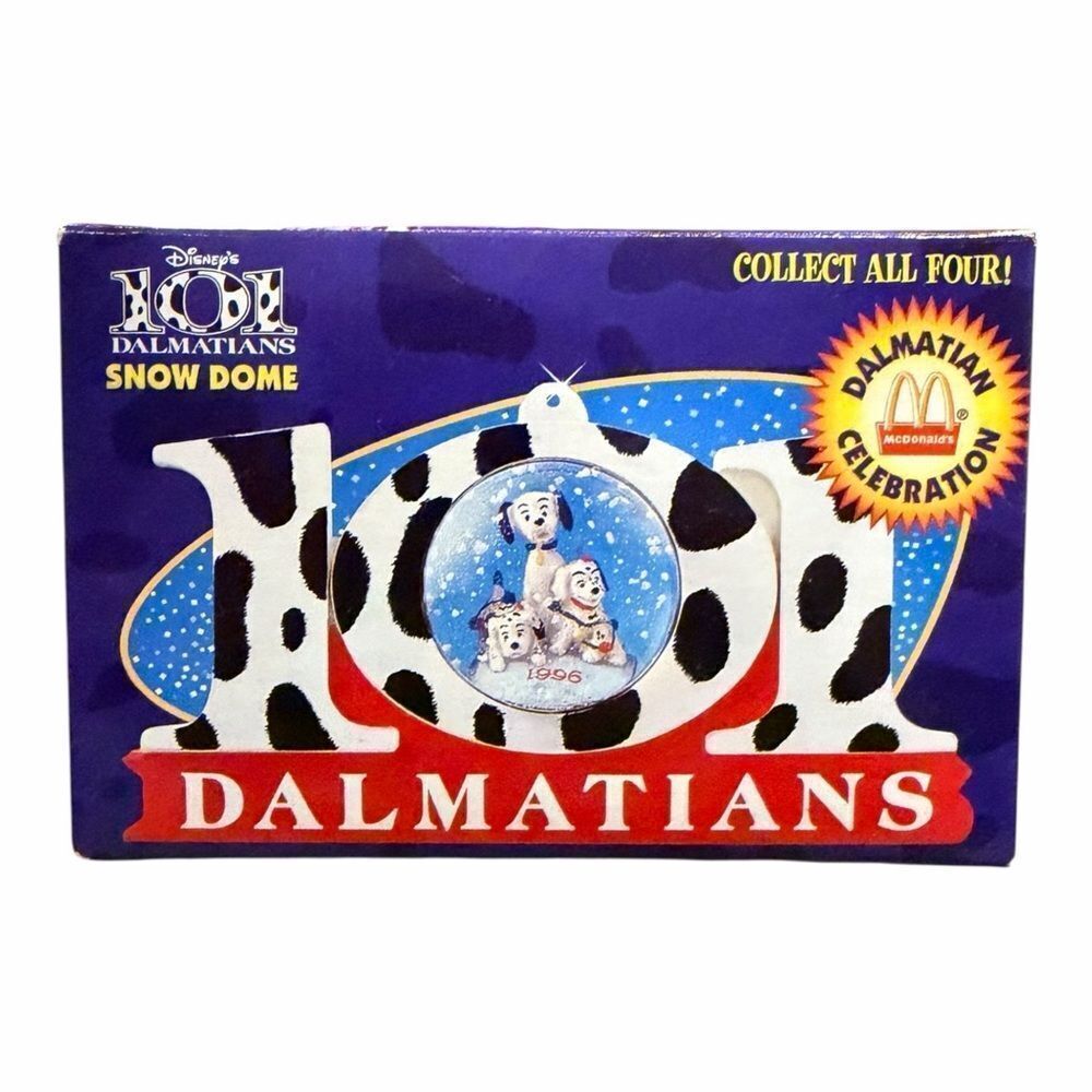 Disney's 101 Dalmatians Snow Dome Collectible Toy 1996 Vintage Purple Box New